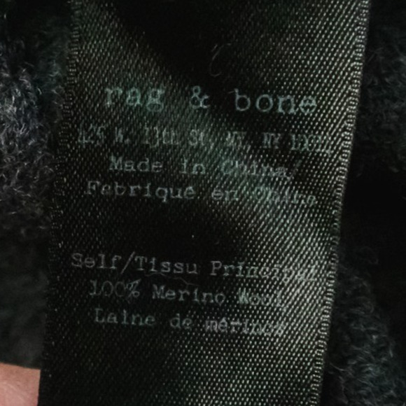 Rag & Bone Men's Size Medium M Gray Blue Raglan Crew Neck Merino Wool Sweater - Picture 4 of 6